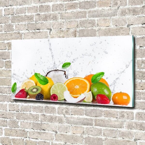 Glazen schilderij Fruit en water