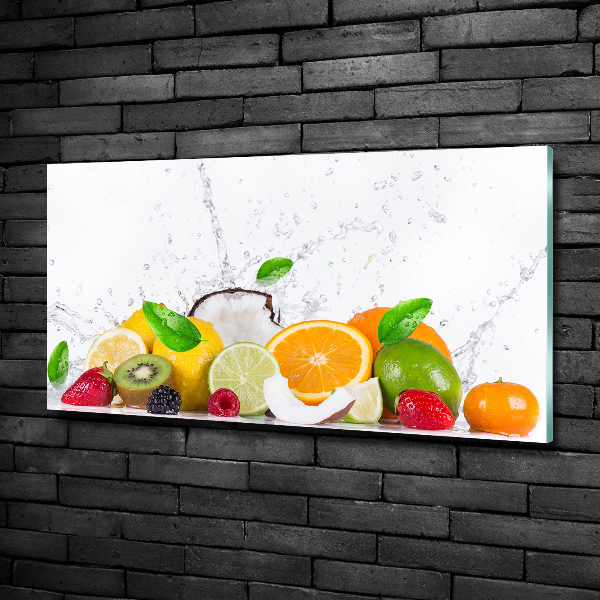 Glazen schilderij Fruit en water