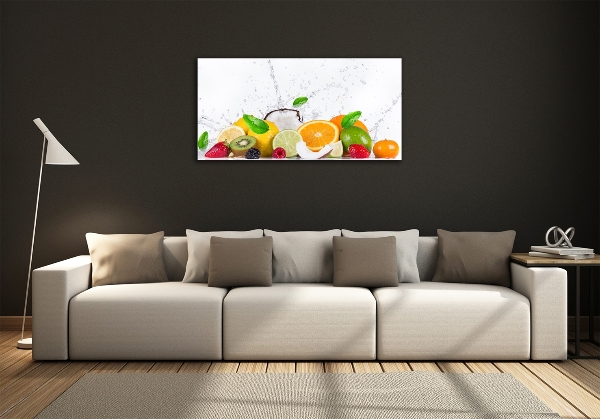 Glazen schilderij Fruit en water