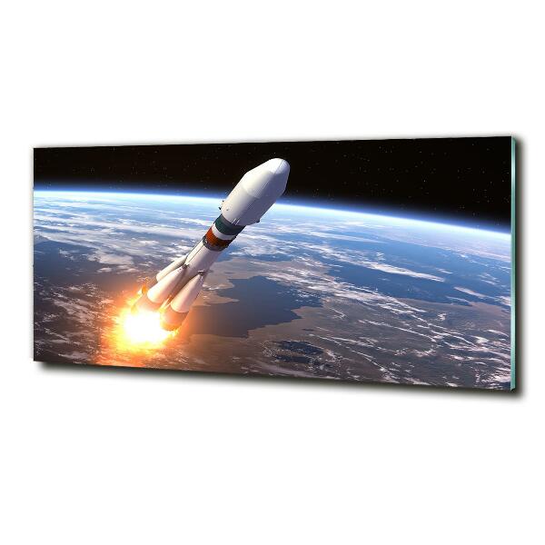 Foto schilderij op glas Ruimteraket