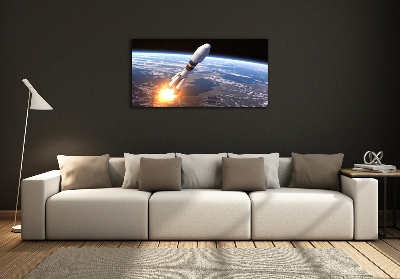 Foto schilderij op glas Ruimteraket