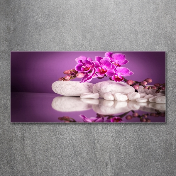 Schilderij glas Roze orchidee