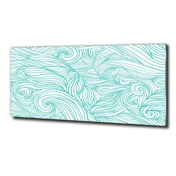 Foto schilderij op glas Blauwe golven