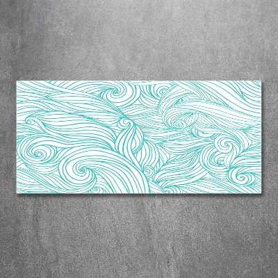 Foto schilderij op glas Blauwe golven