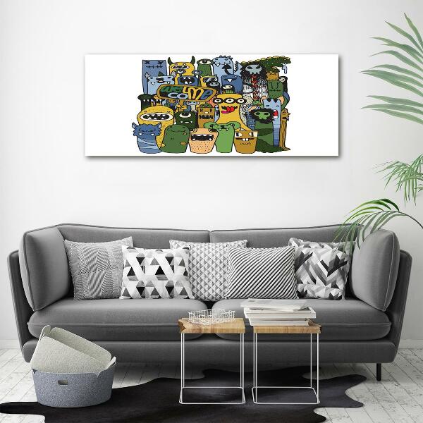 Schilderij op glas Gekke monsters