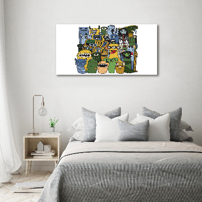 Schilderij op glas Gekke monsters