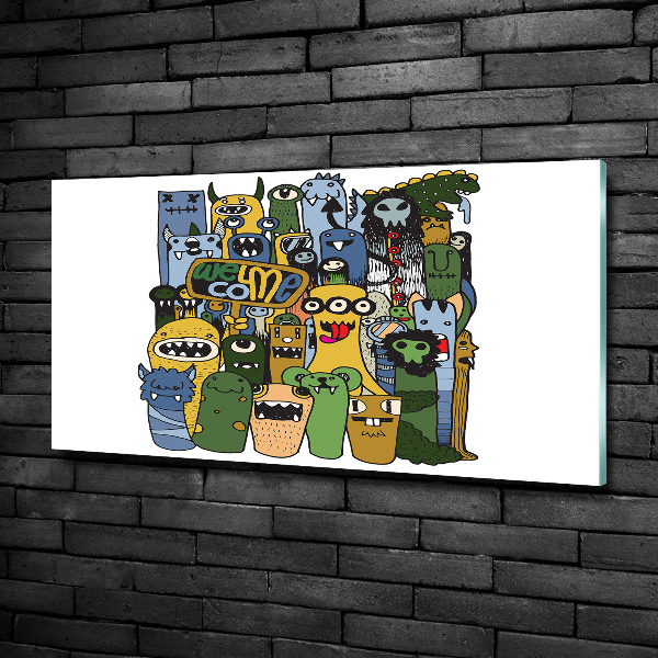 Schilderij op glas Gekke monsters