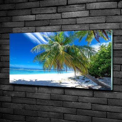 Schilderij glas Tropisch strand