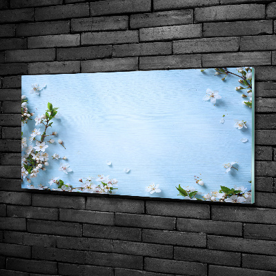 Schilderij op glas Achtergrond met kersenbloesems