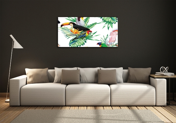Schilderij op glas Tropische vogels