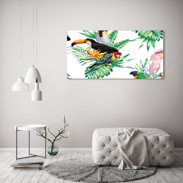 Schilderij op glas Tropische vogels