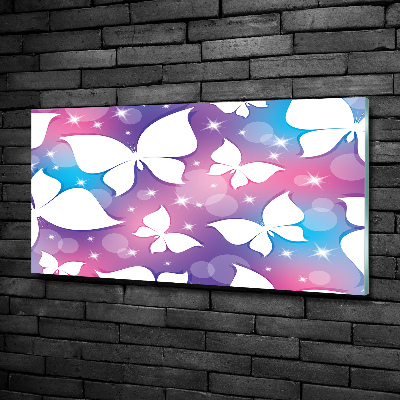 Schilderij glas Vlinders