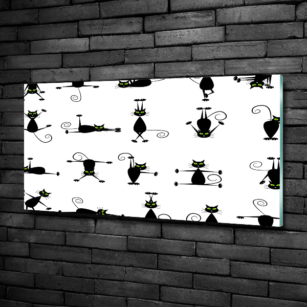 Glazen schilderij Illustratie van katten