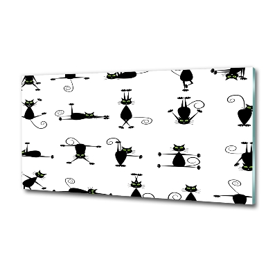 Glazen schilderij Illustratie van katten