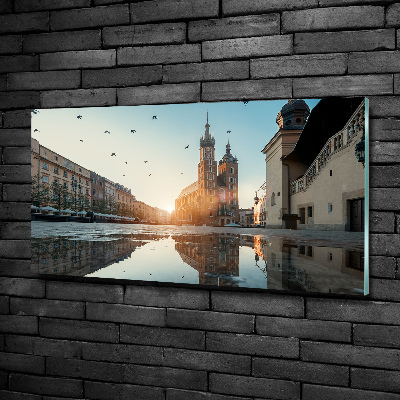 Schilderij glas Krakau, Polen