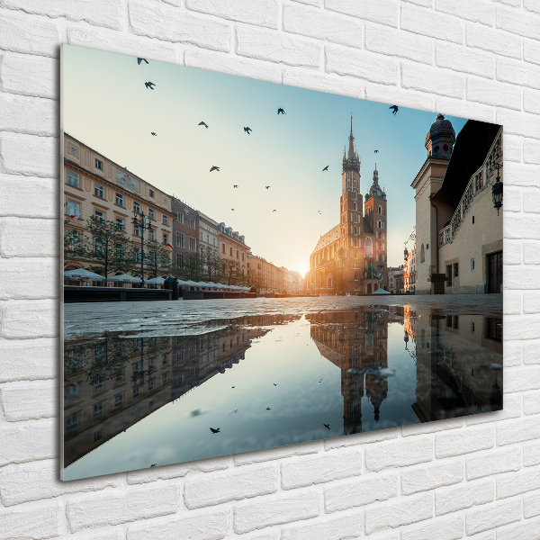 Schilderij glas Krakau, Polen