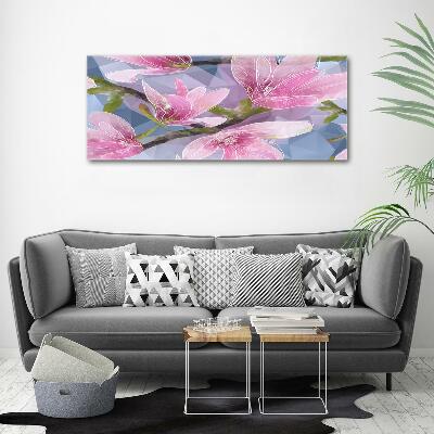 Foto schilderij op glas Roze magnolia