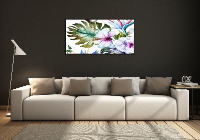 Foto schilderij op glas Hawaiiaanse bloemen