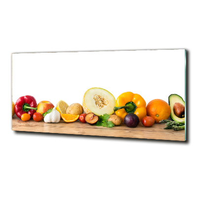 Schilderij glas Fruit en groenten