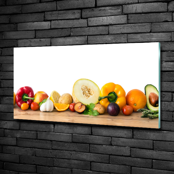 Schilderij glas Fruit en groenten
