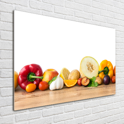 Schilderij glas Fruit en groenten
