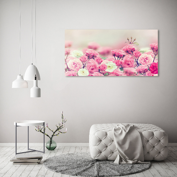 Schilderij glas Wilde rozenbloemen