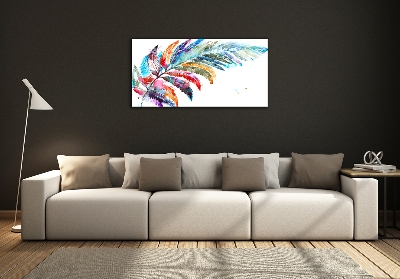 Glazen schilderij Kleurrijke veer