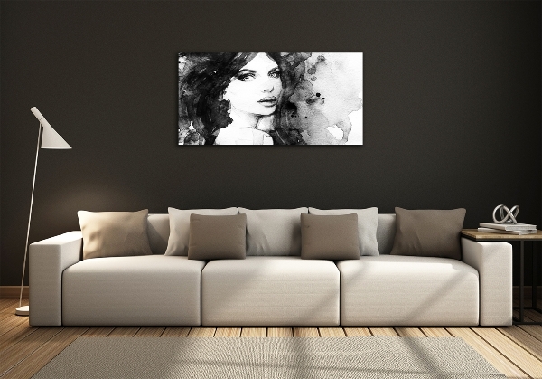 Schilderij glas Vrouwenportret