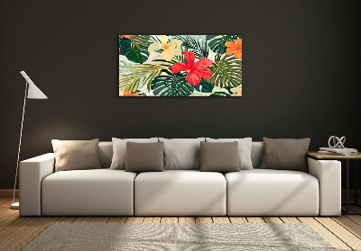 Foto schilderij op glas Hawaiiaanse bloemen