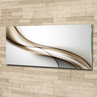 Schilderij op glas Bruine golf