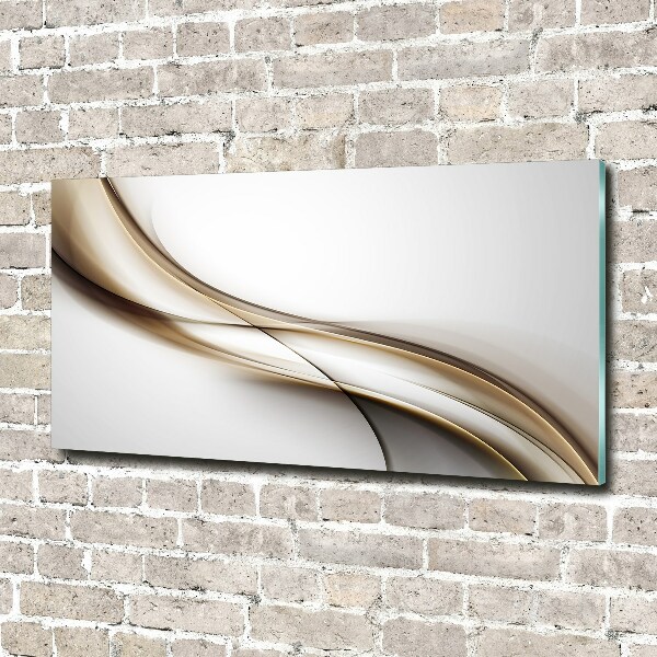 Schilderij op glas Bruine golf