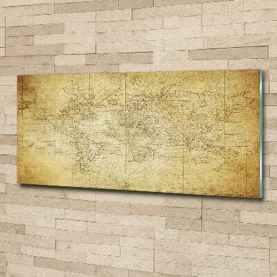 Schilderij glas Oude wereldkaart