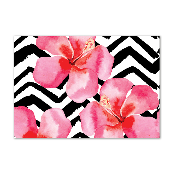 Glazen schilderij Hawaiiaanse bloemen