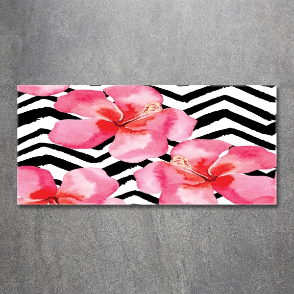 Glazen schilderij Hawaiiaanse bloemen