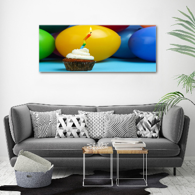 Schilderij glas Verjaardagscupcake