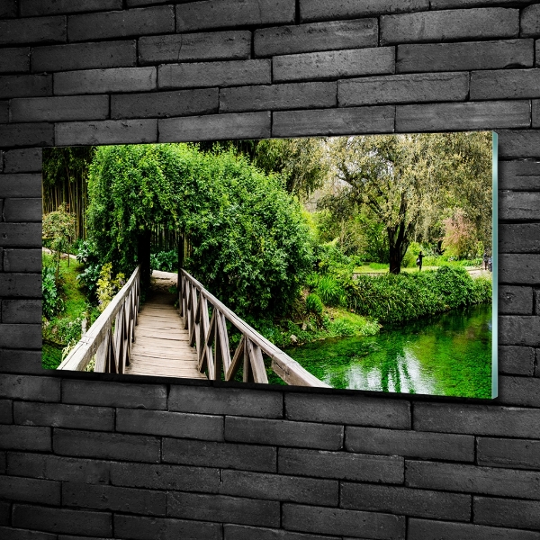 Foto schilderij op glas Brug over de rivier