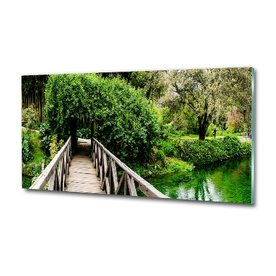 Foto schilderij op glas Brug over de rivier