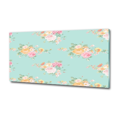 Foto schilderij op glas Bloemenpatroon