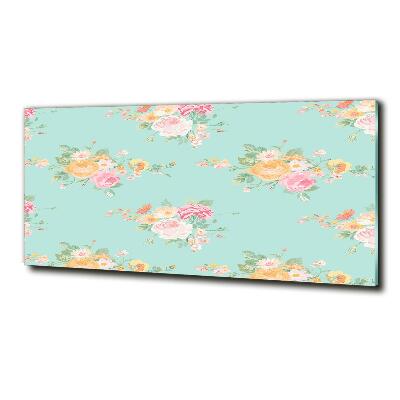 Foto schilderij op glas Bloemenpatroon