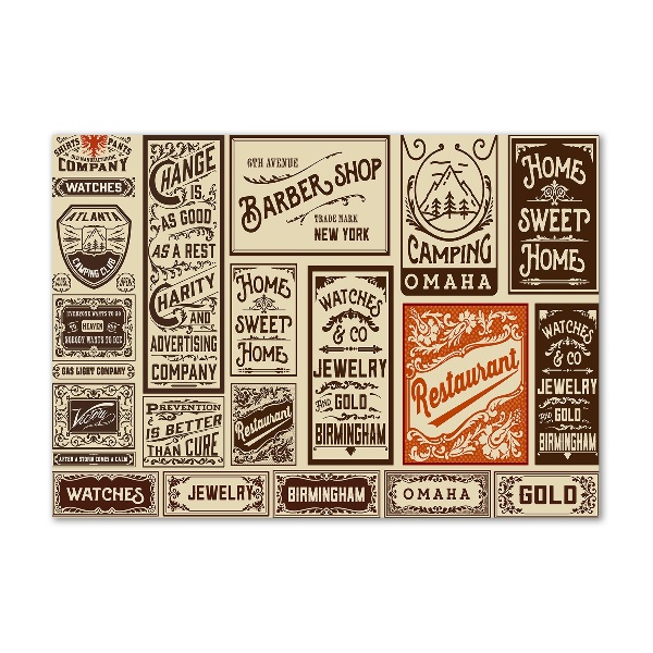 Schilderij glas Advertenties en etiketten