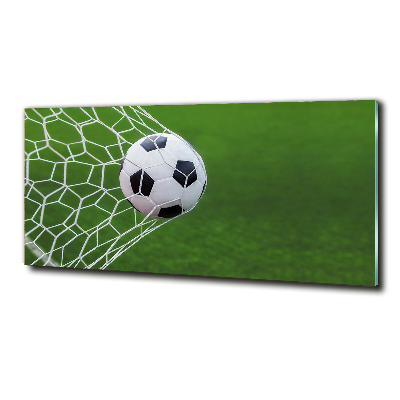 Schilderij op glas De bal ligt in het doel.