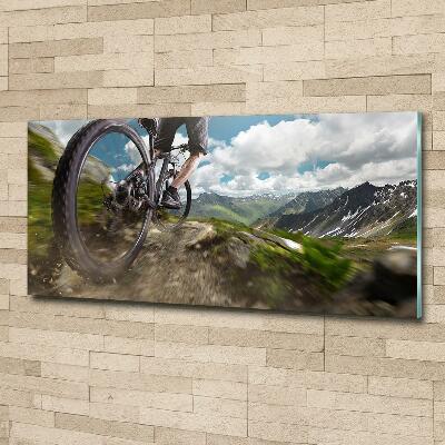 Schilderij glas Mountainbiken