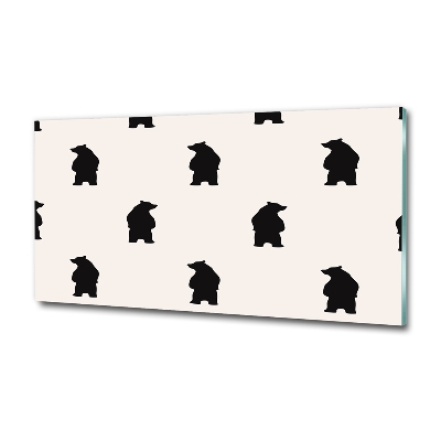 Schilderij glas Beren