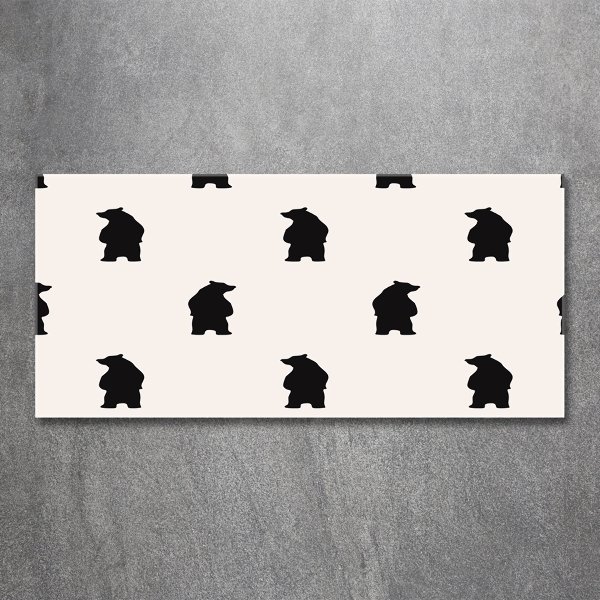 Schilderij glas Beren