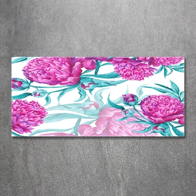 Glazen schilderij Roze pioenrozen