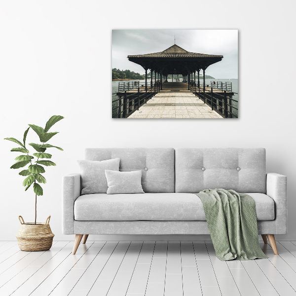 Schilderij op glas Hong Kong Pier