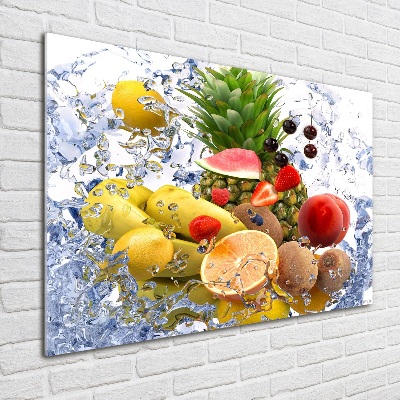 Foto schilderij op glas Fruit en water