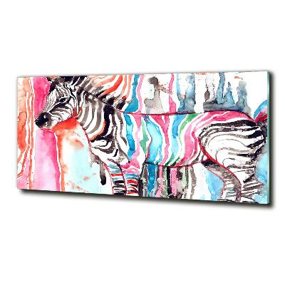 Foto schilderij op glas Kleurrijke zebra
