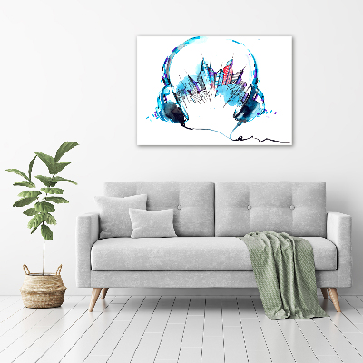 Schilderij glas Geluiden van de stad