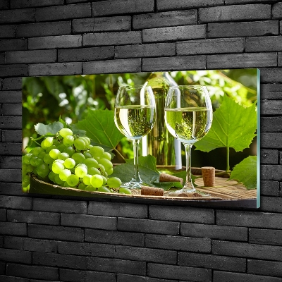 Schilderij op glas Witte wijn en fruit